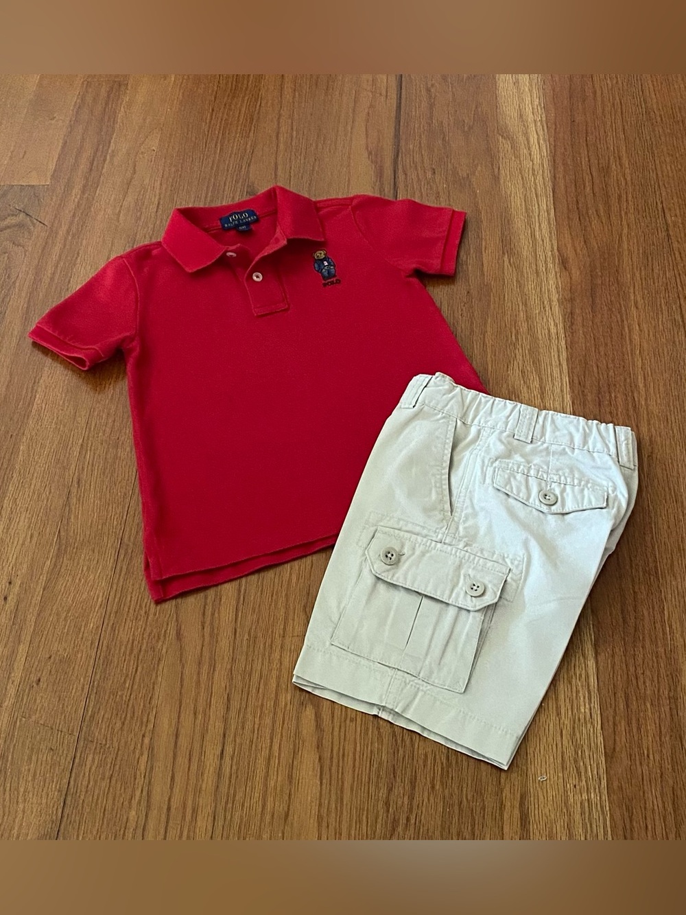 Polo by Ralph Lauren Polo Bear Shirt  and Cargo Chino Shorts Set